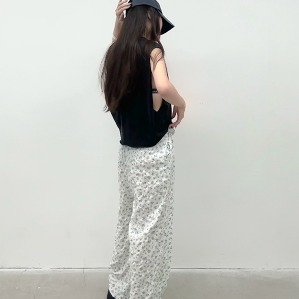 재입고 flower banding pants (2color)